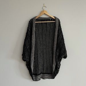 ZARA Black Beige Batwing Cardigan